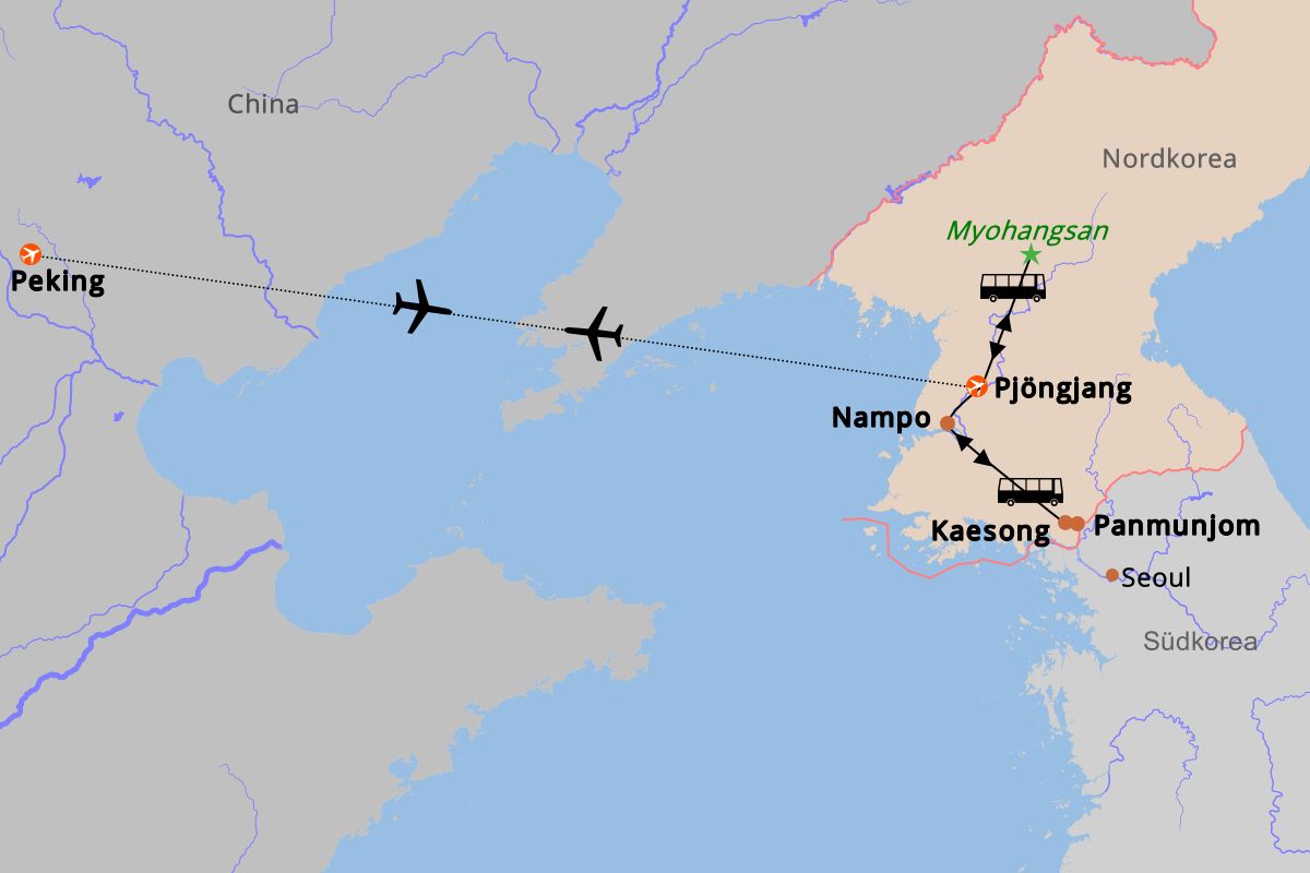 Nordkorea-Rundreise-mit-Nampo-und-Kaesong